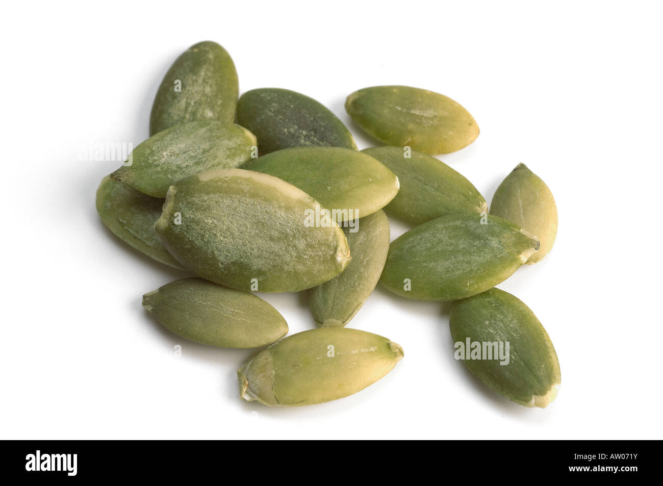 Pumpkin seeds close up Stock Photo