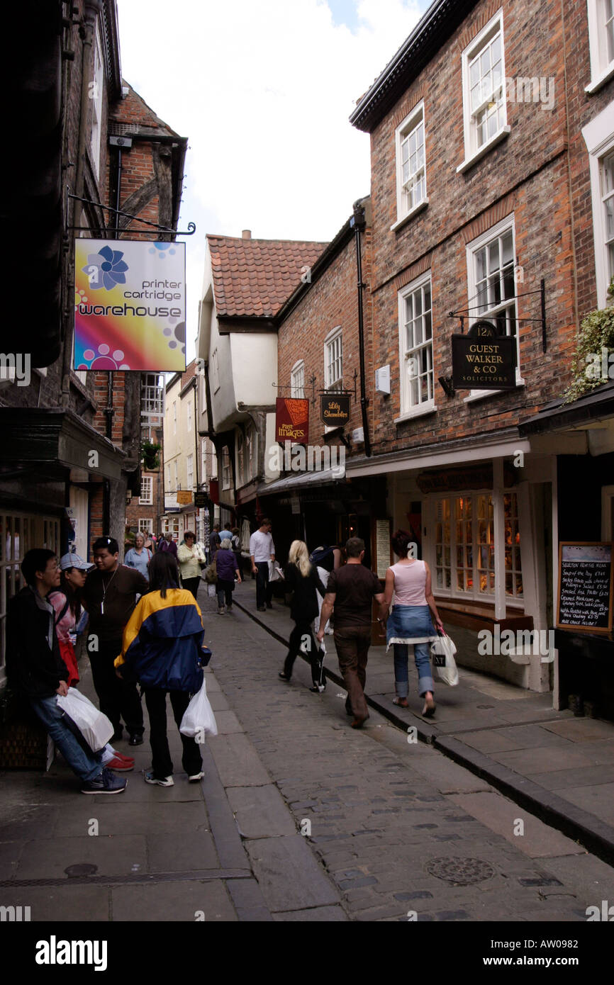 The Shambles with a few pedestrians Stock Photo