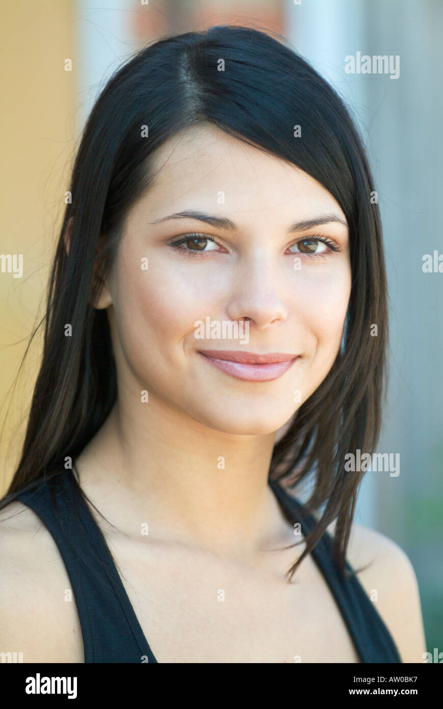 Beautiful long dark hair young hi-res stock photography and images - Alamy