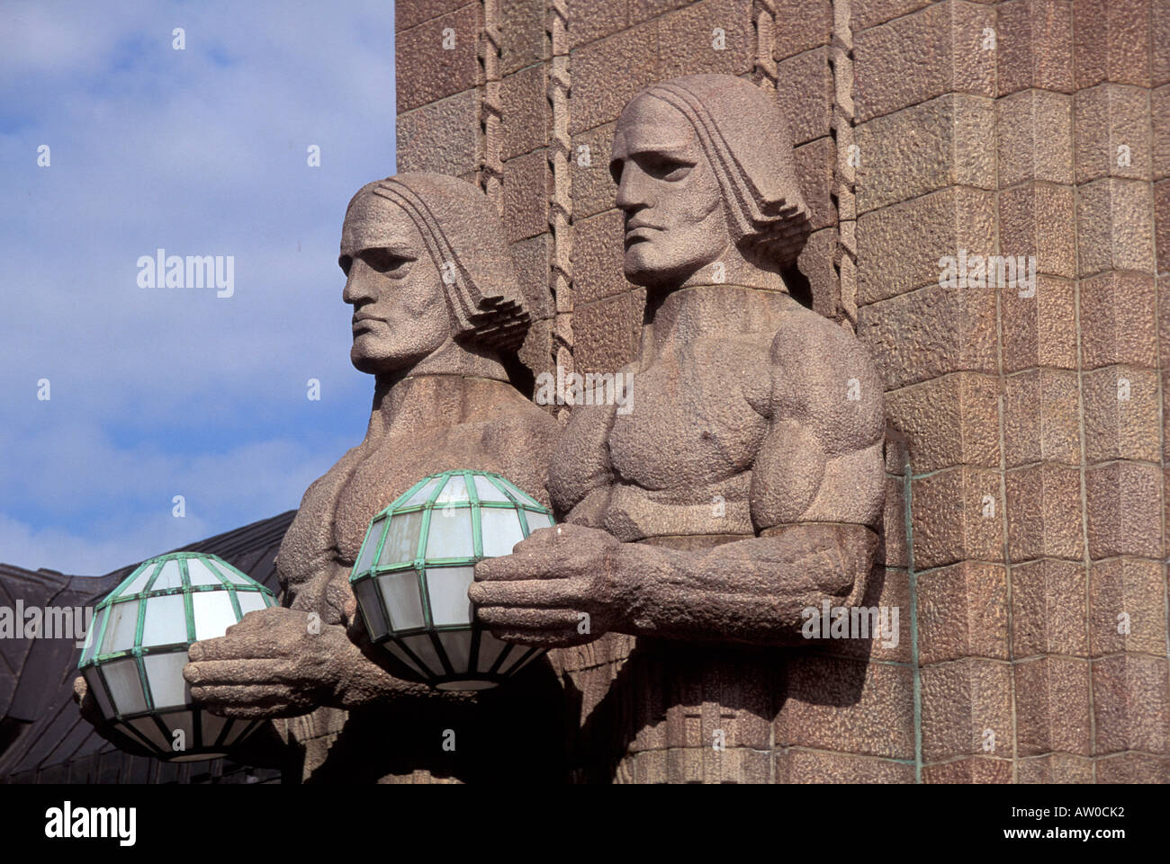 Sculptures of the Central Station Helsinki Finland Europe Stock Photo ...