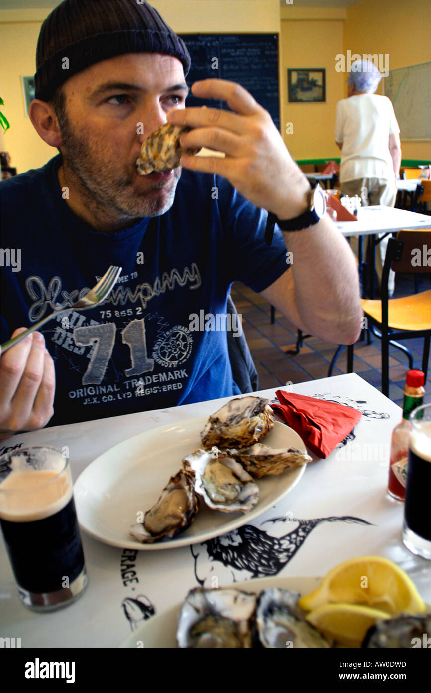 A plate of Oysters and a glass of Guinness at the Butley Orford