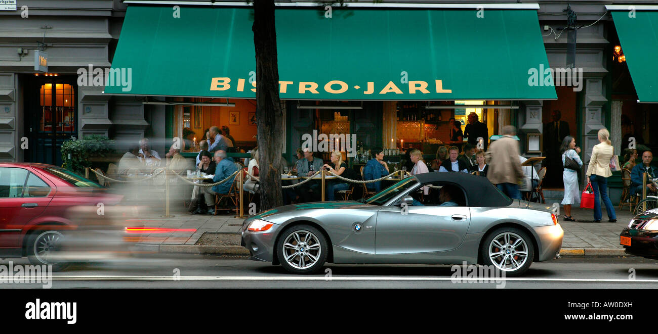 Cafe, Street Scene, Stockholm,  Sweden Stock Photo