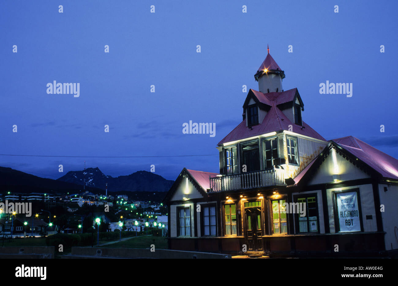Old fashioned house, Ushuaia, Tierra del Fuego, Argentina Stock Photo