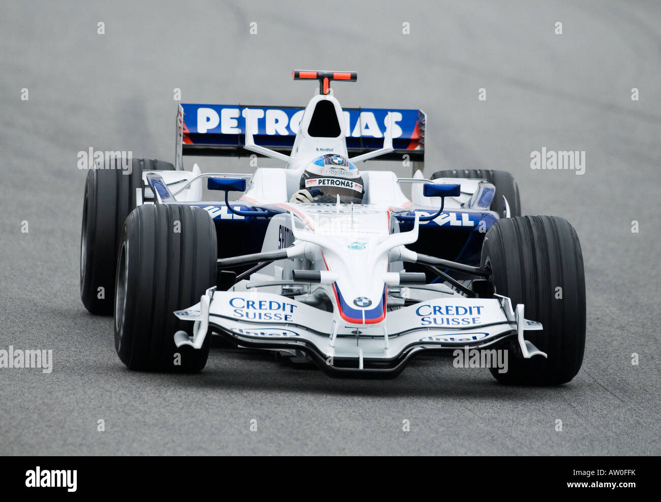 Nick HEIDFELD (GER) in the BMW F1.-08 Formula 1 racecar during testing sessions in Feb 2008 Stock Photo