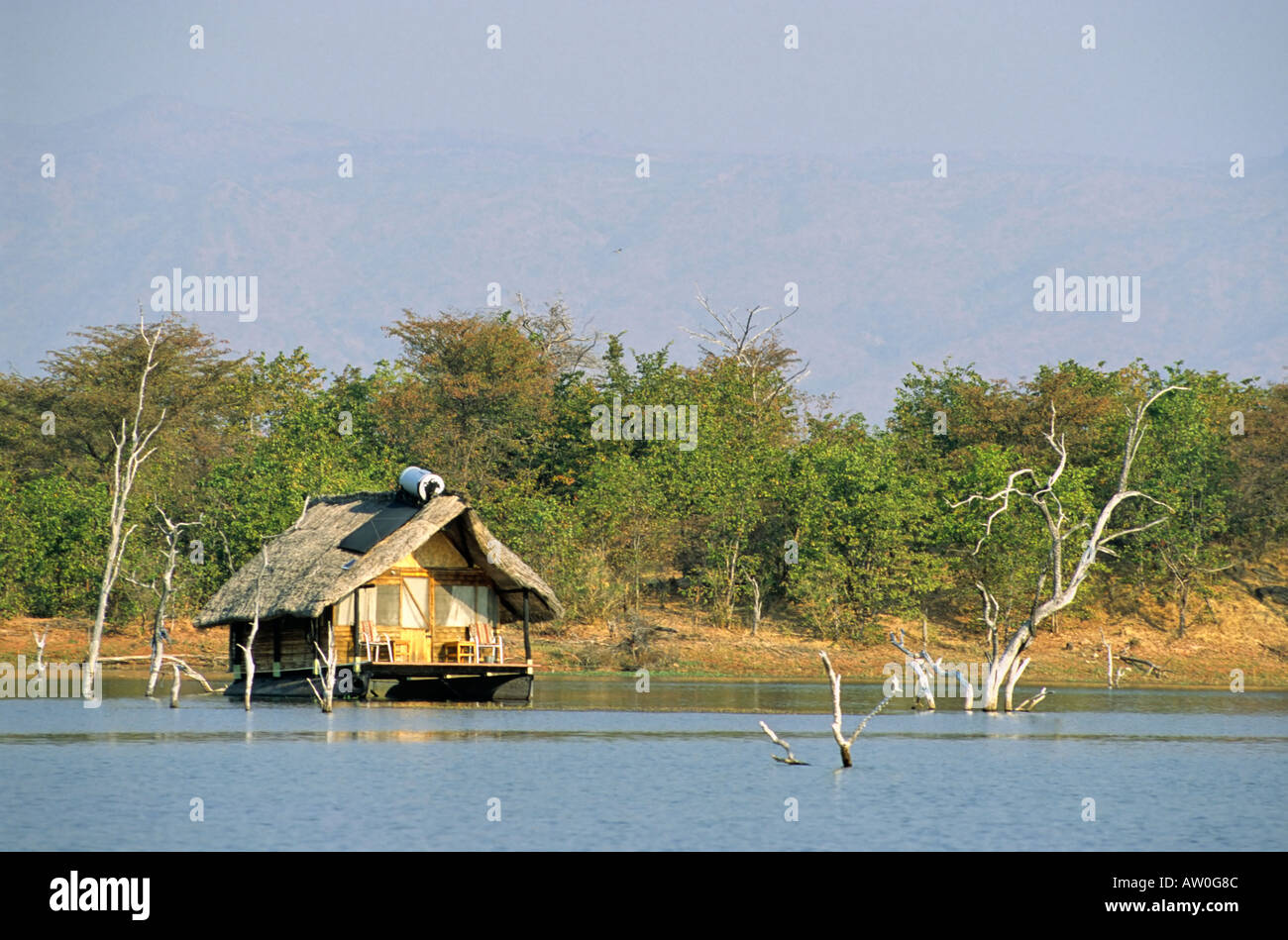 House boat, Matusadona National Park, Lake Kariba, Zimbabwe Stock Photo