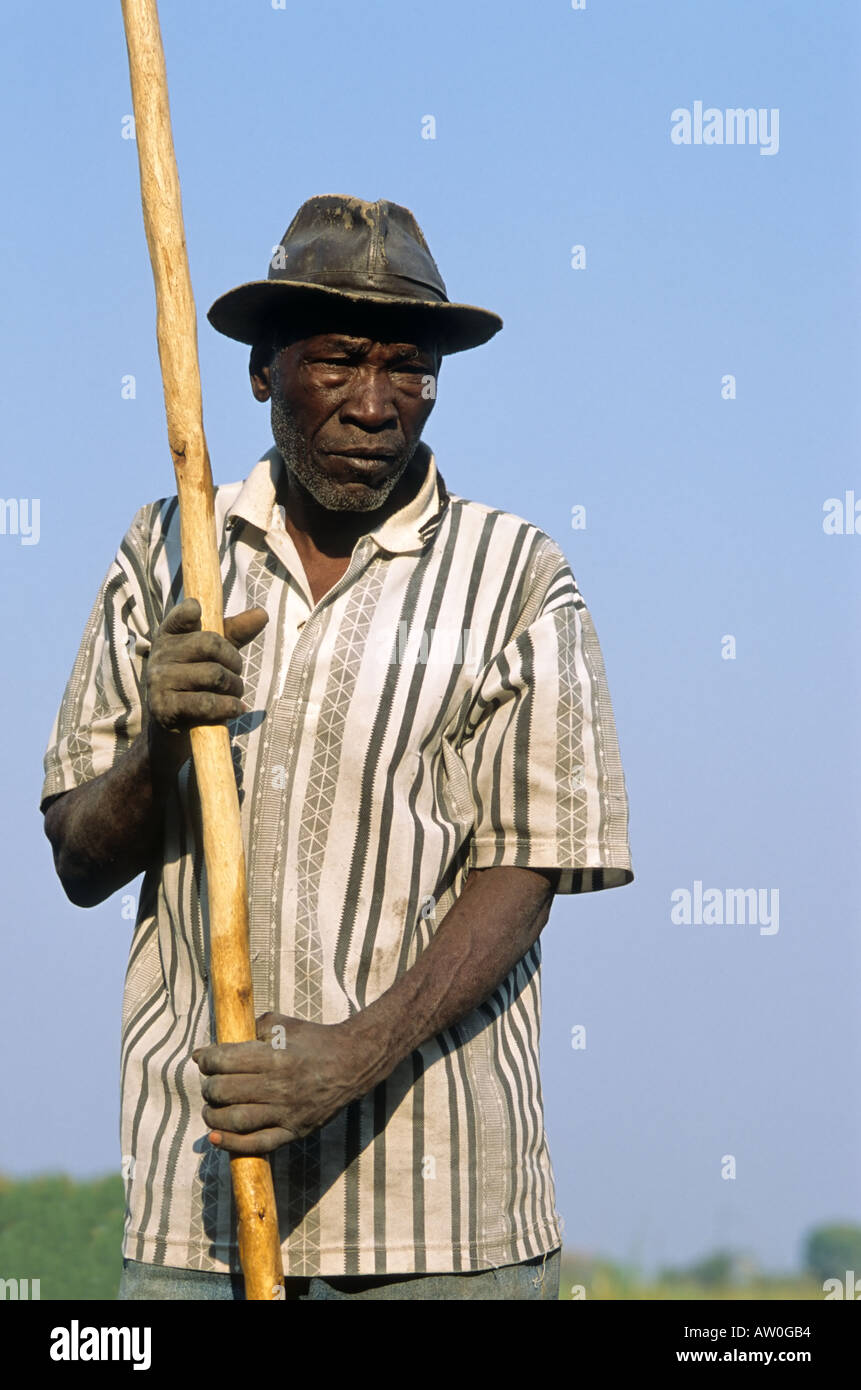 Mokoro Guide, Okavango Delta, Botswana Stock Photo