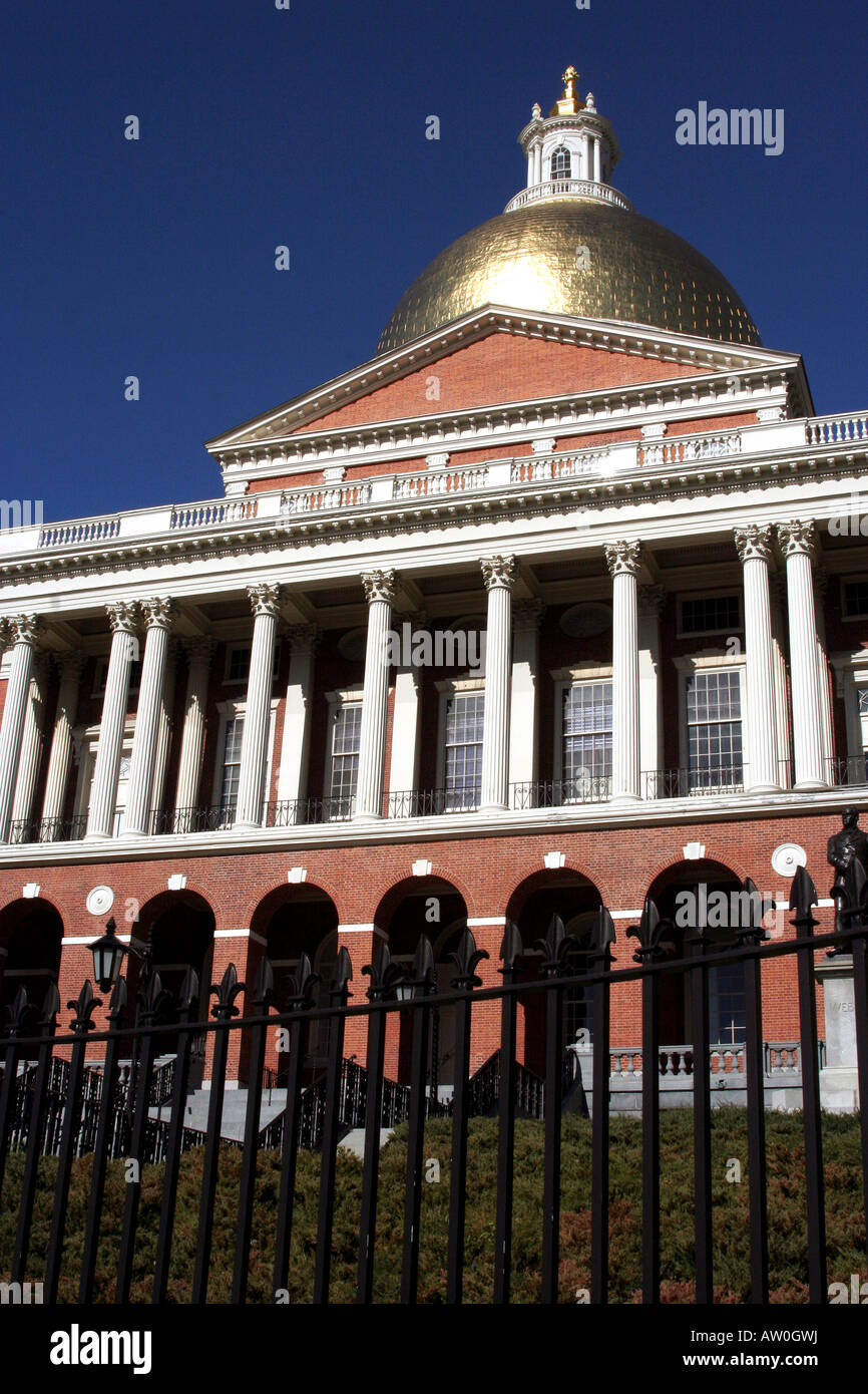 Massachusetts State House in Boston Massachusetts Stock Photo