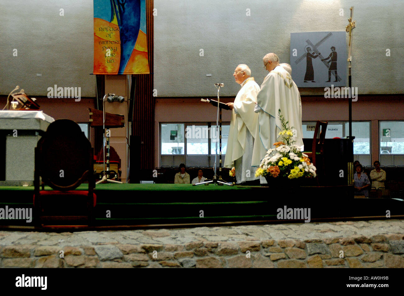 Mass being celebrated at Knock Shrine Co Mayp Ireland Stock Photo