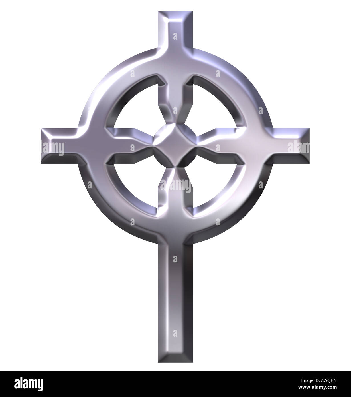 3d silver celtic cross Stock Photo