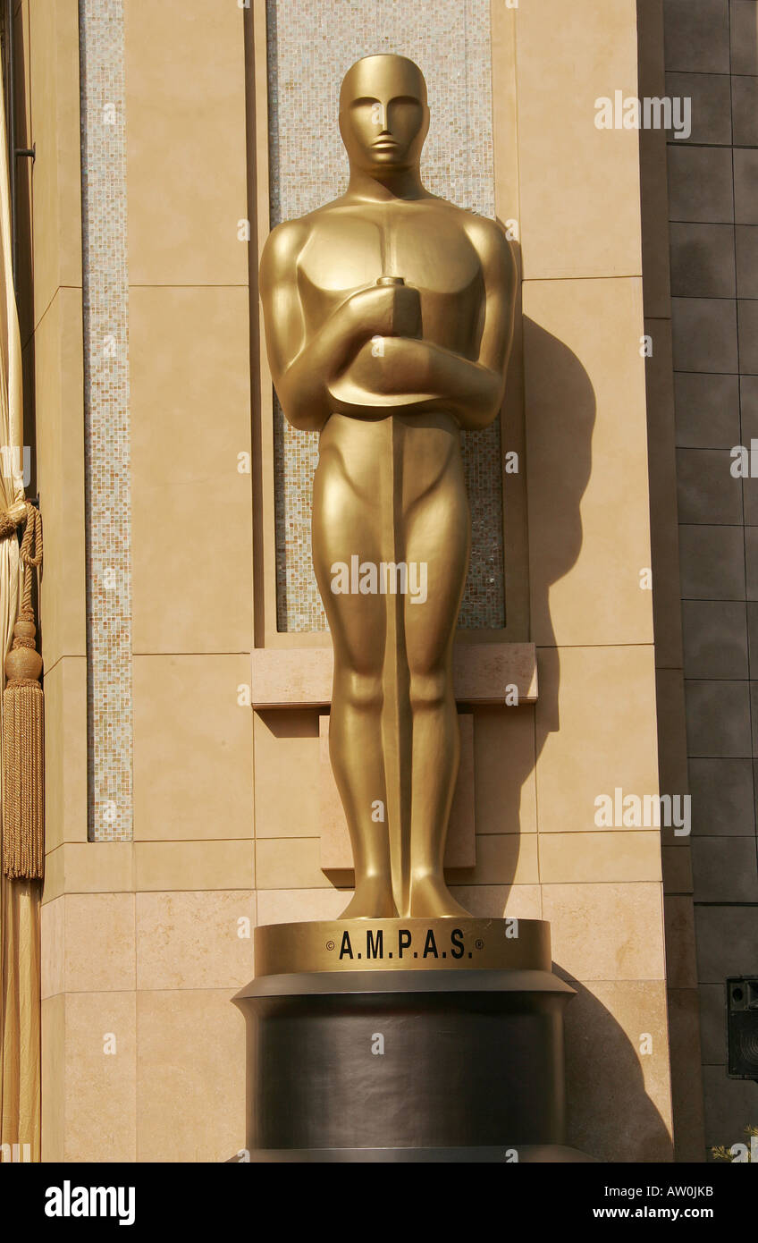 OSCAR - statue representing the Oscars awarded annually by  AAMPAS - see description. The actual goldplated Oscar Stock Photo