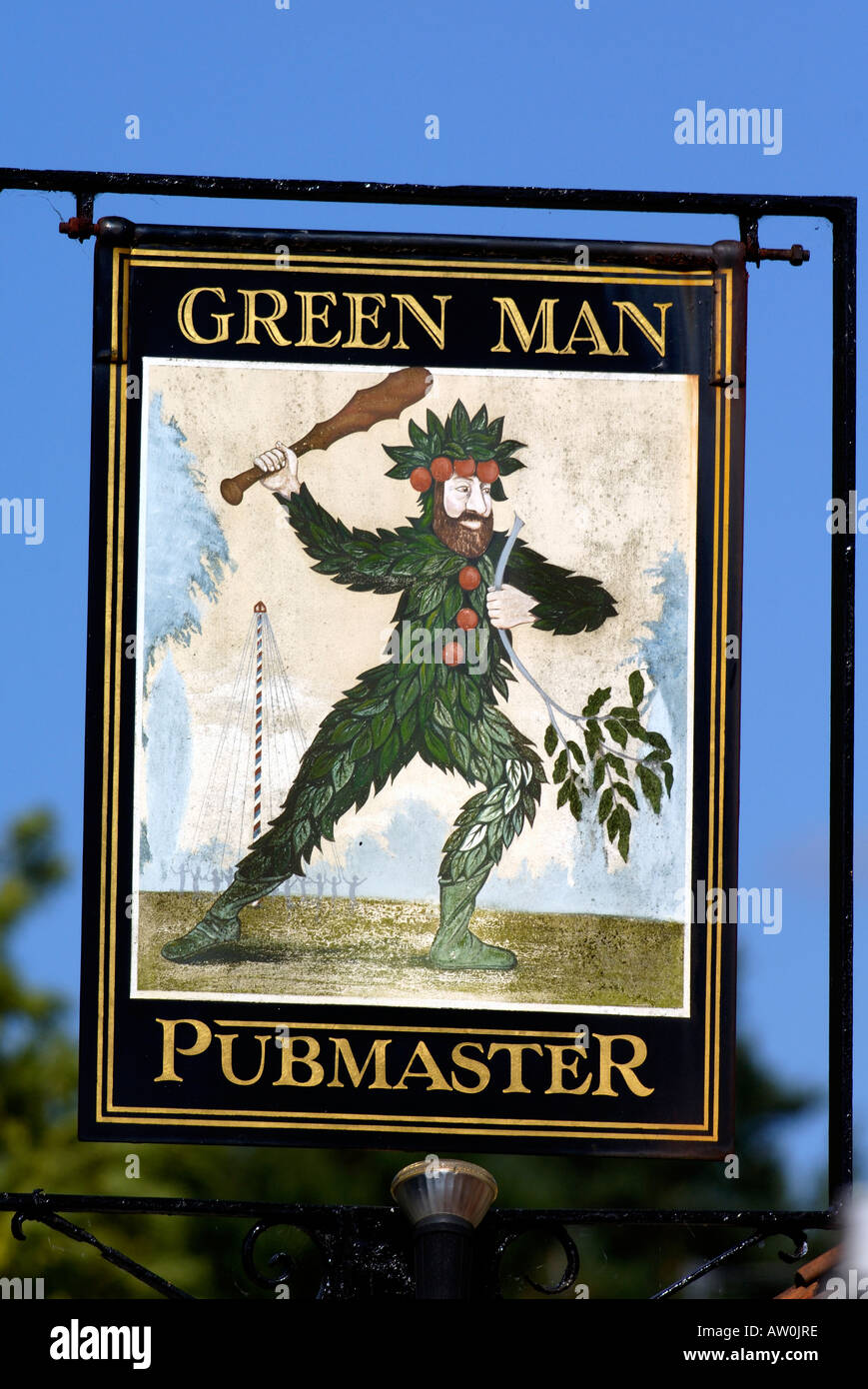 green man pub sign little snoring norfolk england Stock Photo