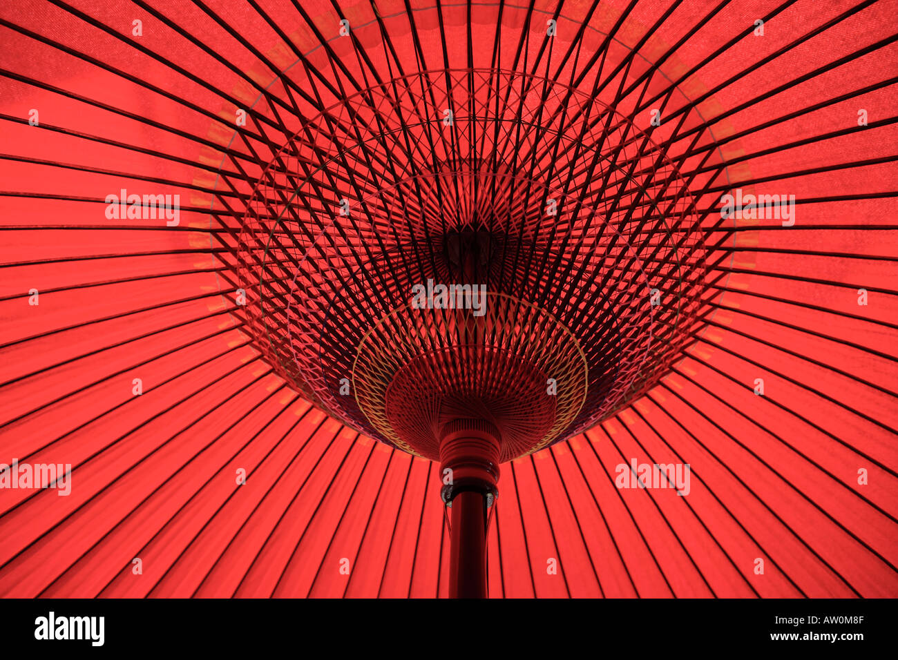 Underneath red umbrella Ryoanji Temple Kyoto 1 Stock Photo Alamy