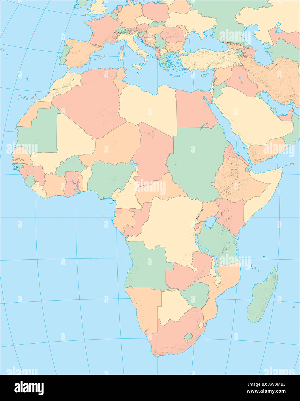 Map of Africa Stock Photo