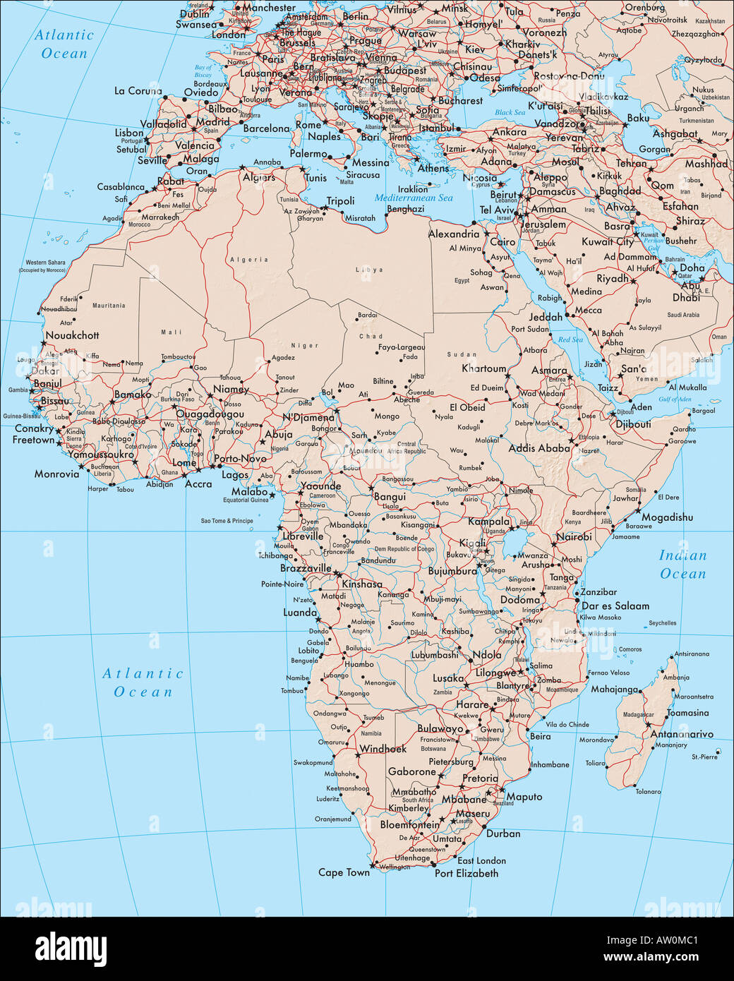 Map of Africa Stock Photo - Alamy