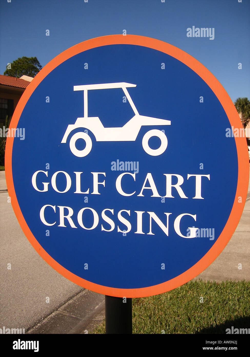 AJD59641, golf cart crossing sign, Orange Lake Resort and Country Club