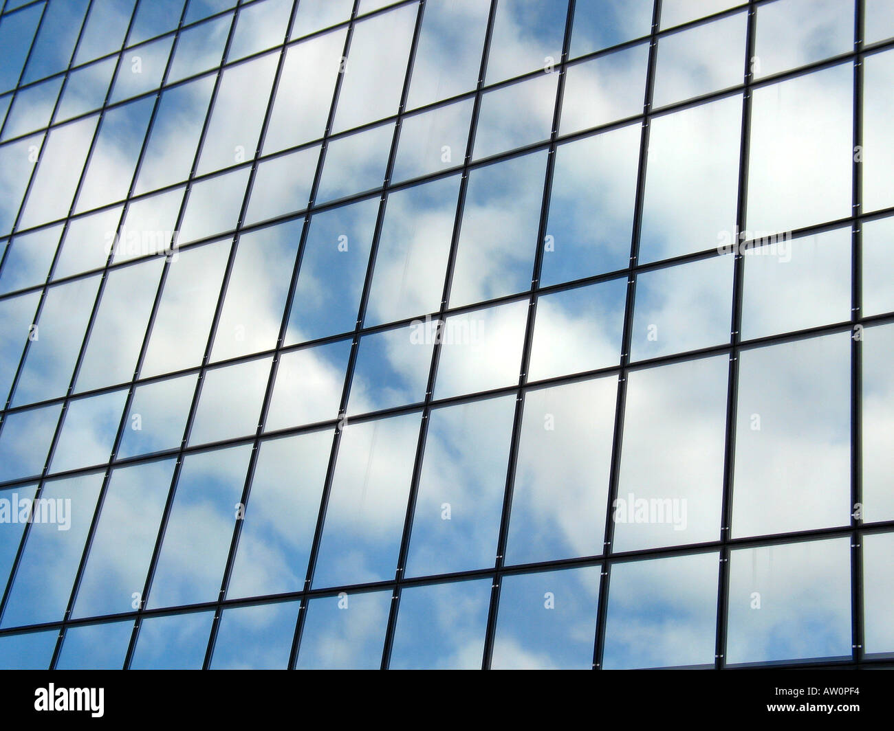 Blue Sky Reflections in Modern Glass Facade Stock Photo - Alamy