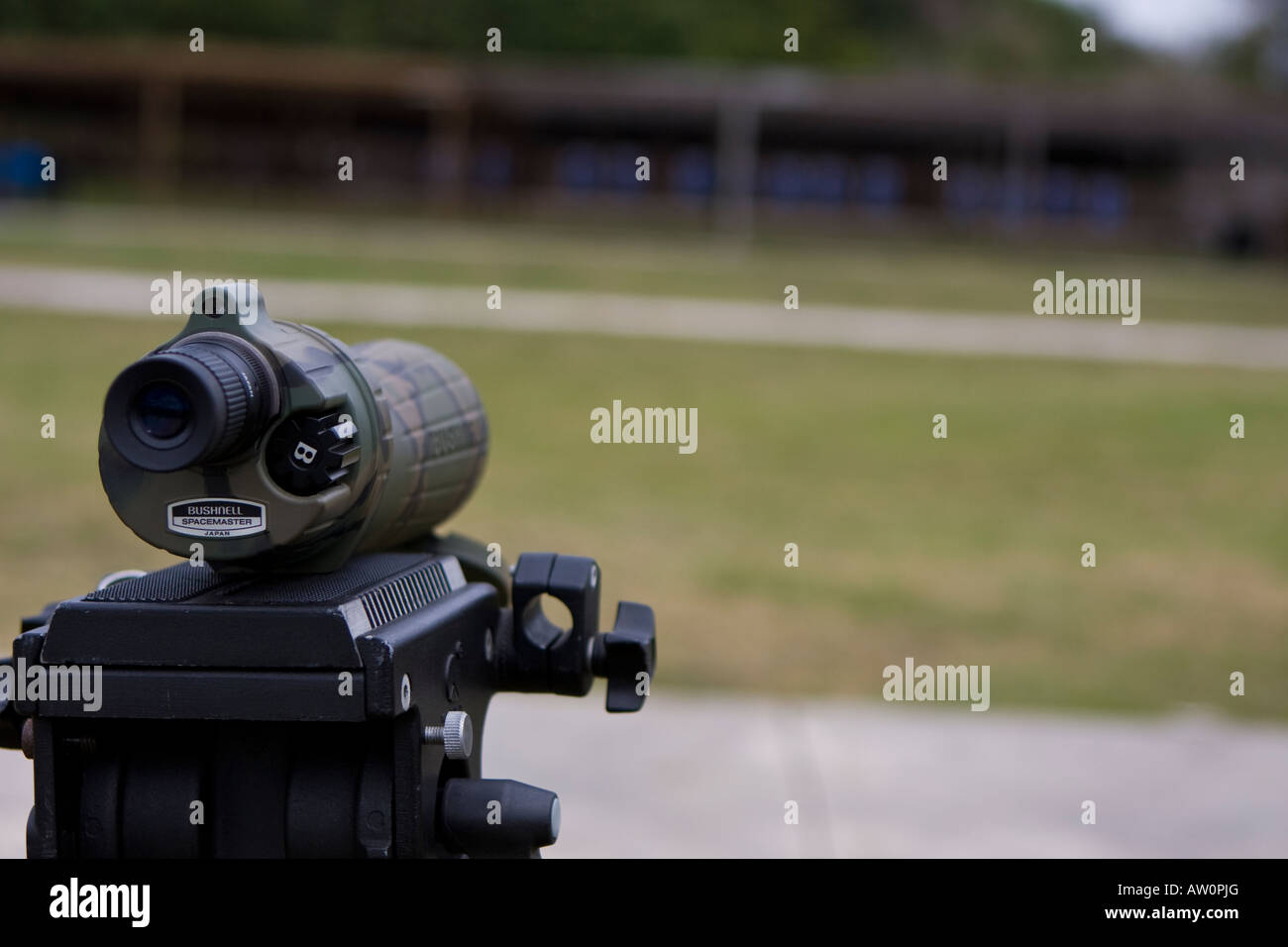 Gun Range Spotting Scope Stock Photo Alamy