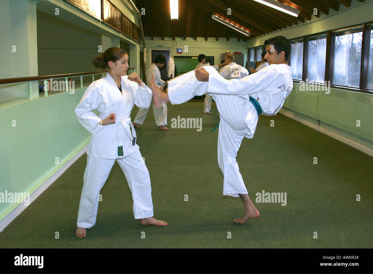 Mixed girl and boy Martial arts practice at independent School North