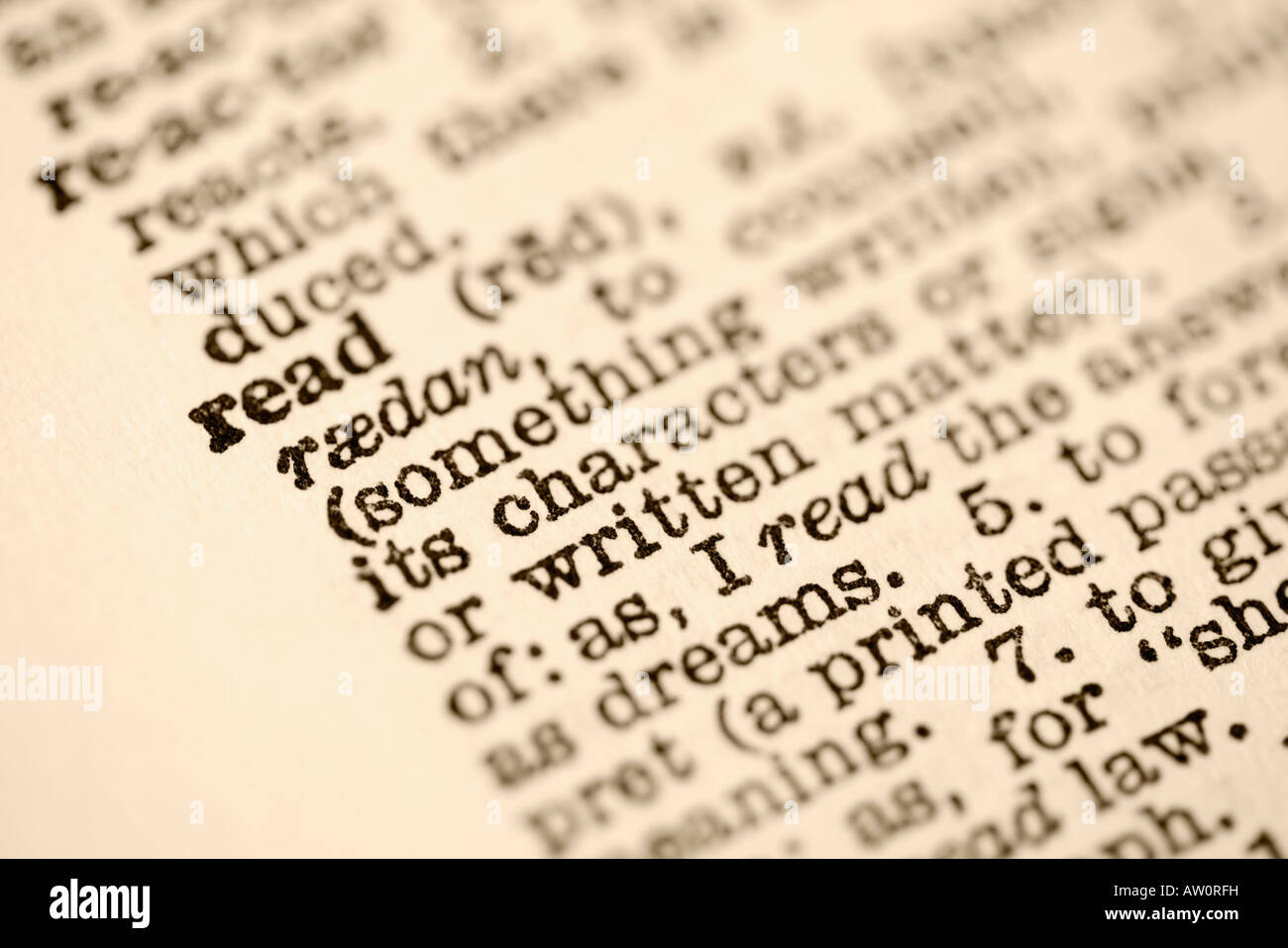 Dictionary entry for read Stock Photo - Alamy