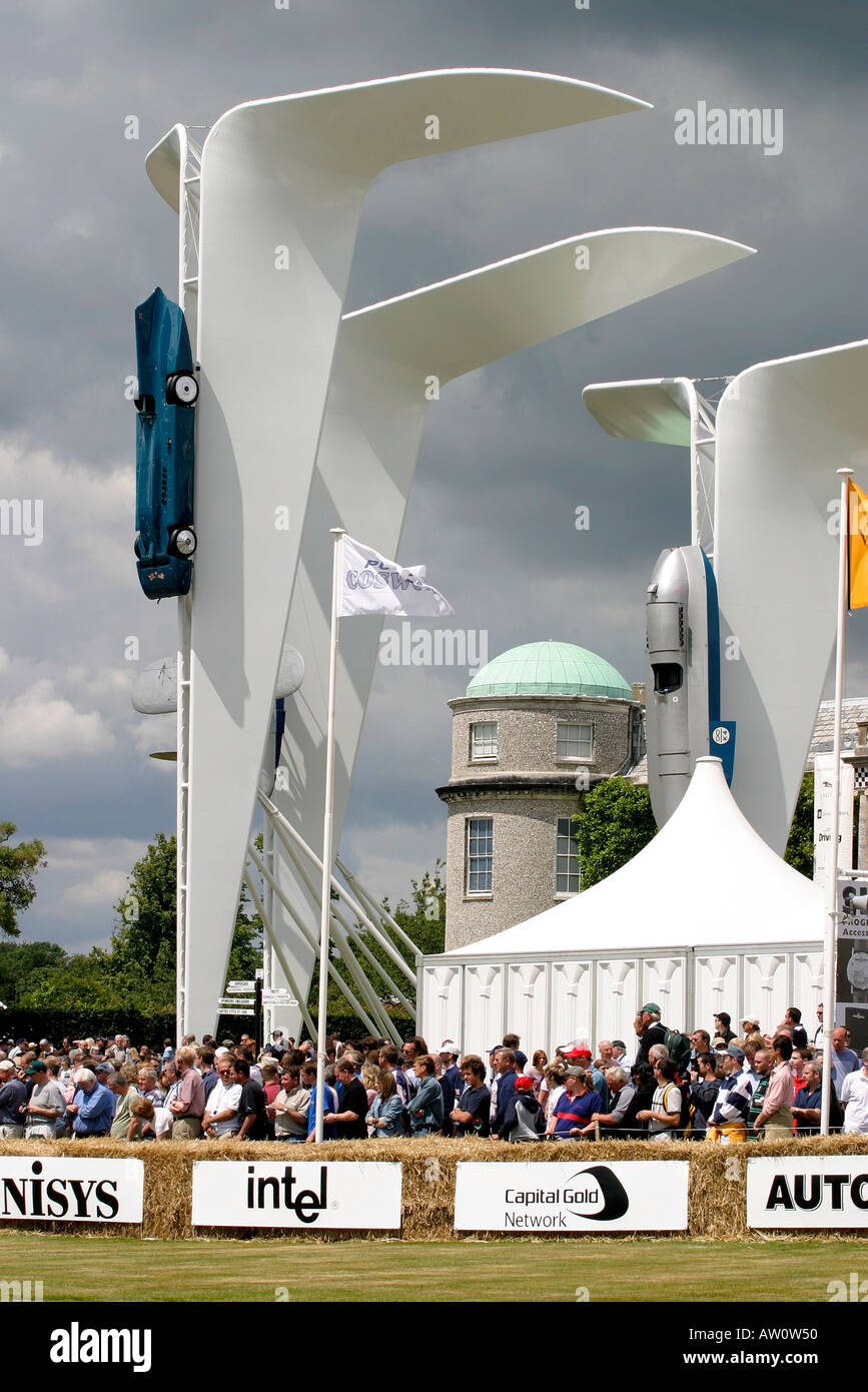 2004 Goodwood Festival of Speed crowd and Rolls Royce display, Sussex, UK Stock Photo