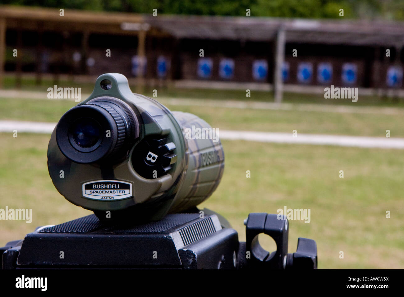 Gun Range Spotting Scope Stock Photo Alamy