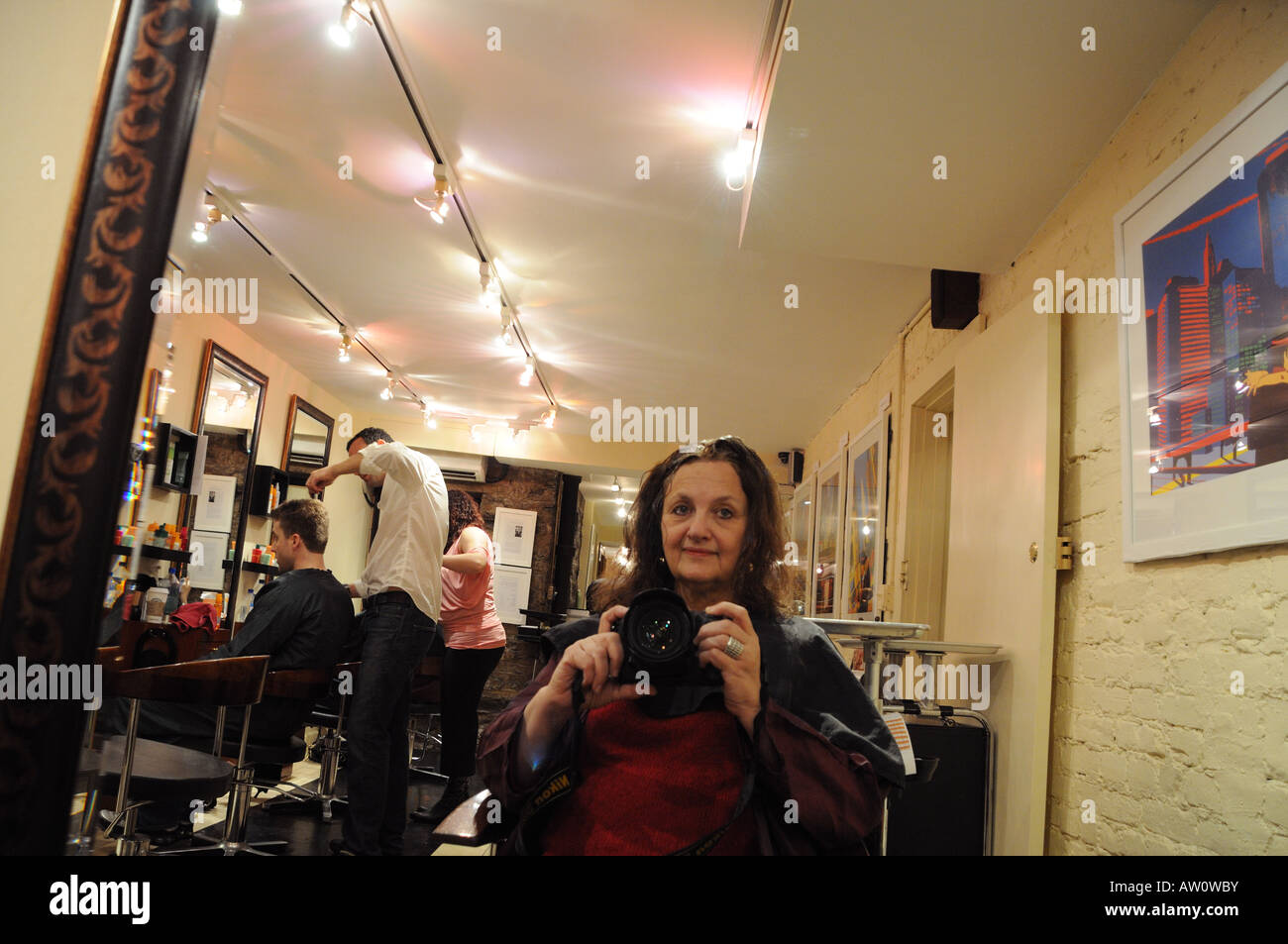Hair dressing salon on the Upper West Side of Manhattan Stock Photo Alamy