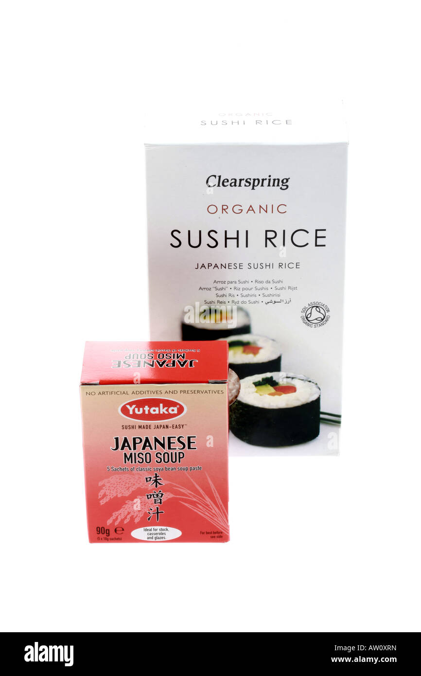 Miso Soup and Sushi Rice Stock Photo Alamy