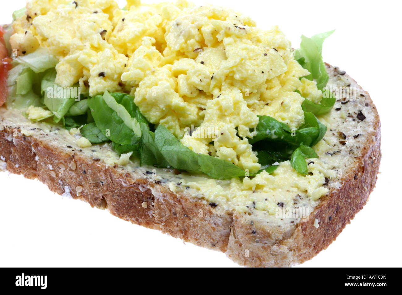 Scrambled eggs on slice bread hi-res stock photography and images - Alamy