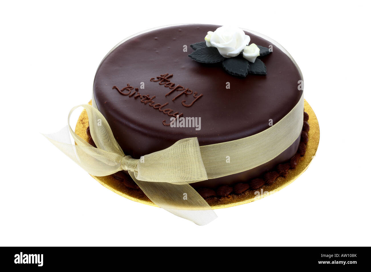 Chocolate Birthday Cake Stock Photo - Alamy