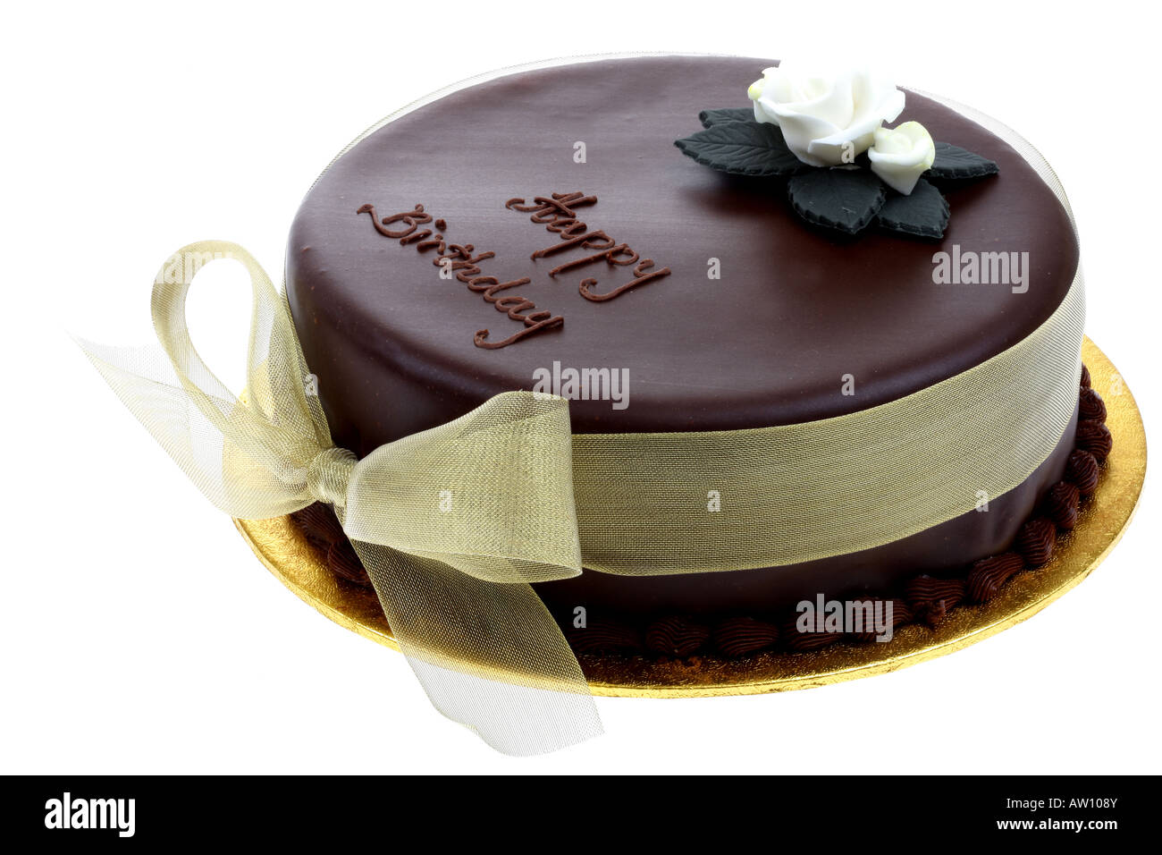 Chocolate Birthday Cake Stock Photo - Alamy