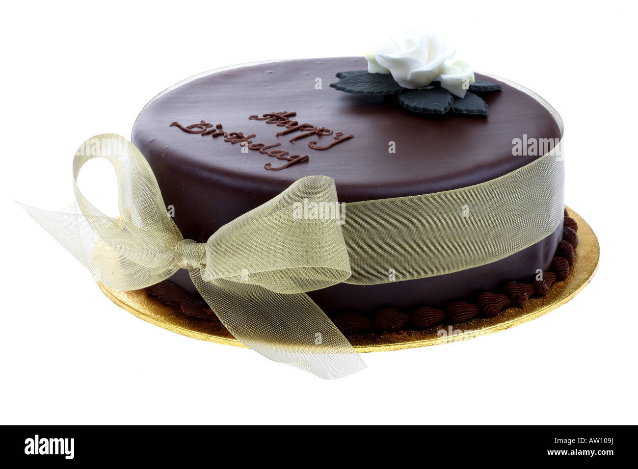 Chocolate Birthday Cake Stock Photo - Alamy