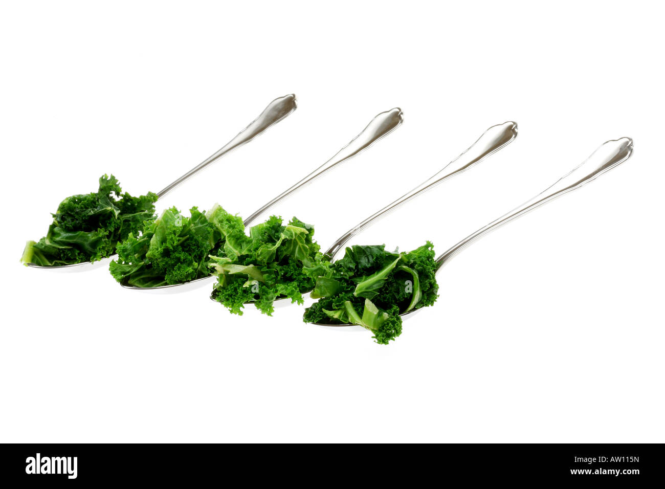 Curly Kale on Tablespoons Stock Photo