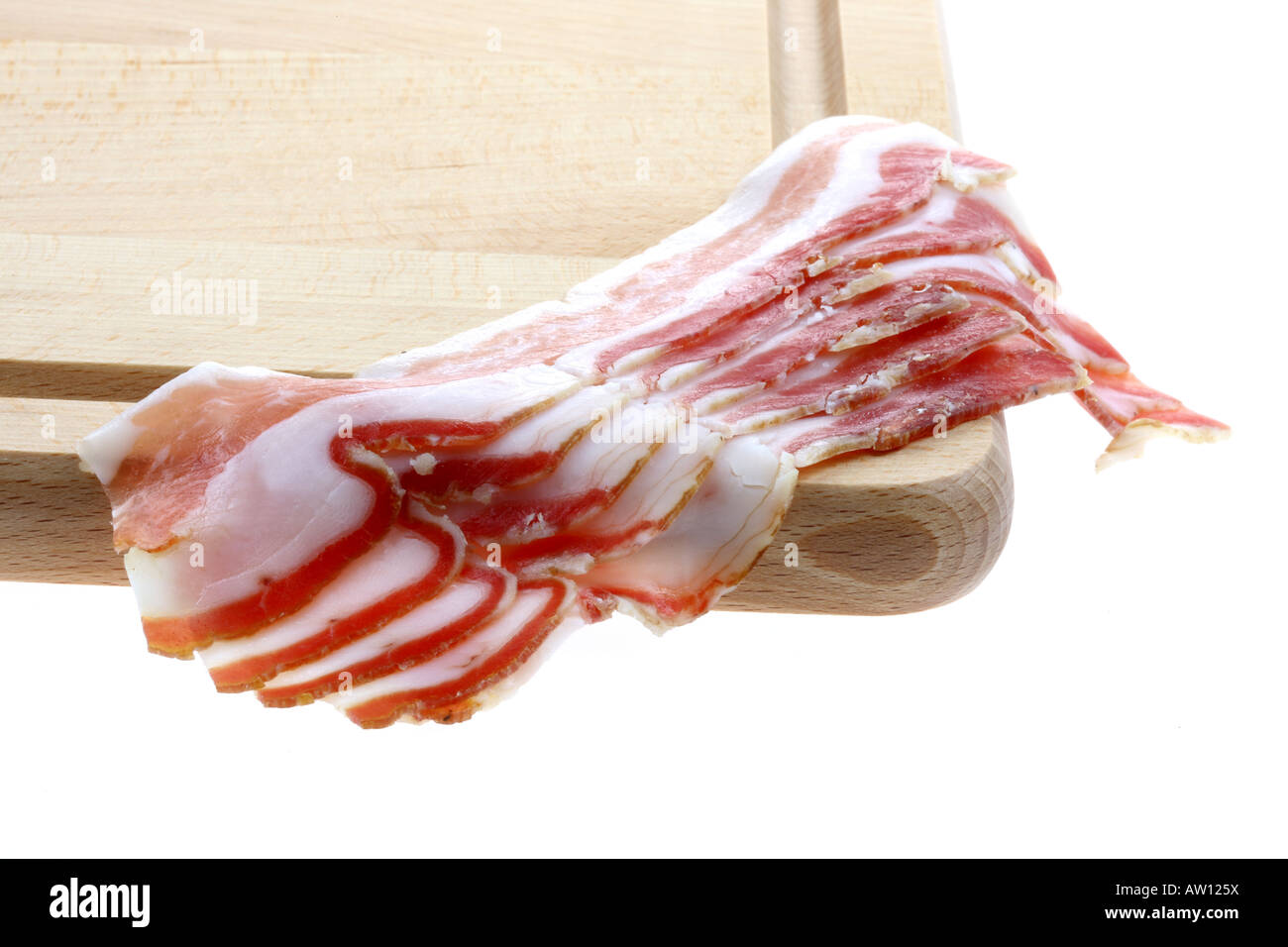 Italian pancetta bacon on wrapping paper Stock Photo - Alamy