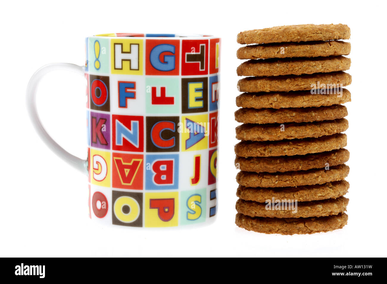 Mug with Hob Nob Biscuits Stock Photo