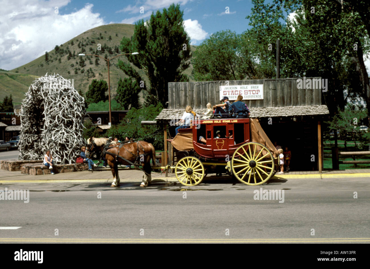 WY town of Jackson Hole near Grand Teton National Park Wyoming horse