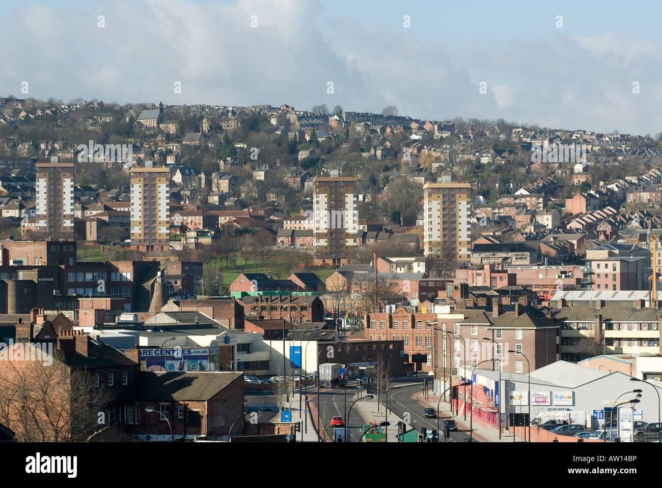 housing and flats in sheffield city centre england Stock Photo Alamy