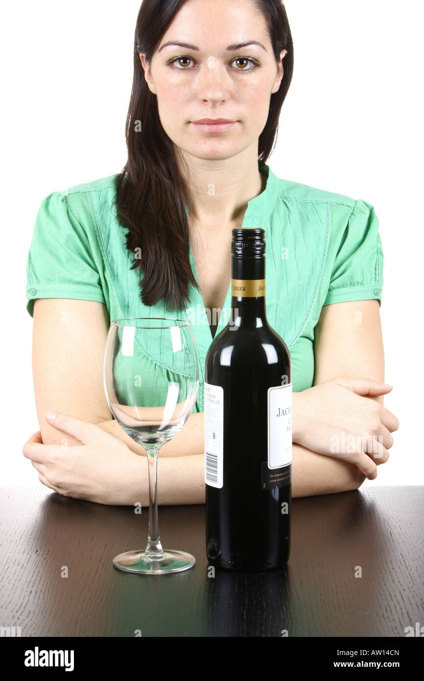Young Woman with Red Wine Model Released Stock Photo - Alamy
