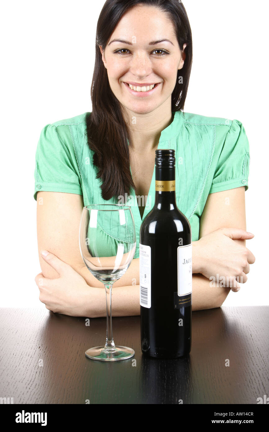 Young Woman with Red Wine Model Released Stock Photo - Alamy