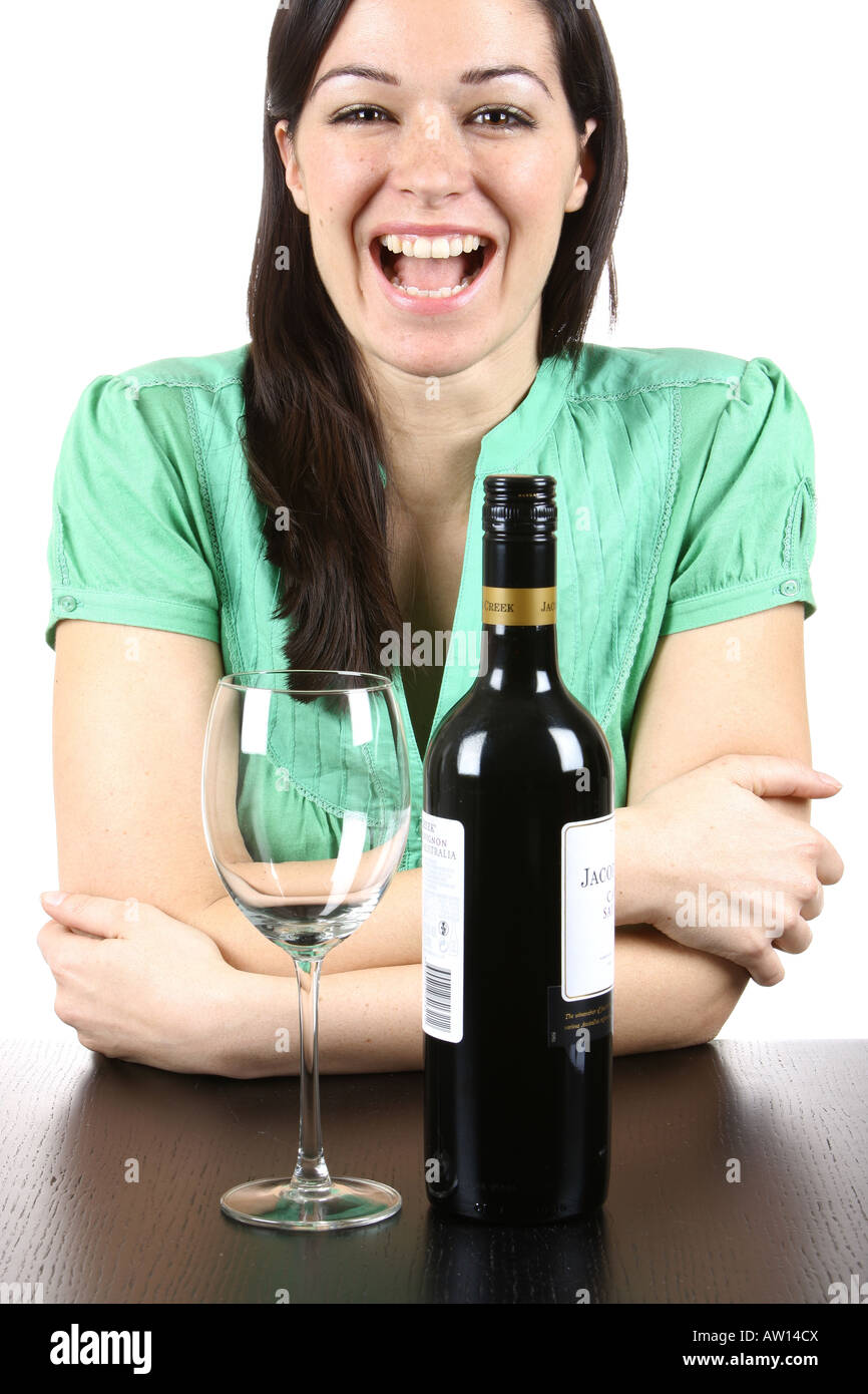 Young Woman with Red Wine Model Released Stock Photo - Alamy
