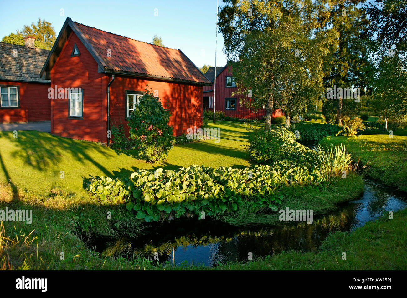 Log cabin guest houses, Yttermalung, Sweden Stock Photo Alamy