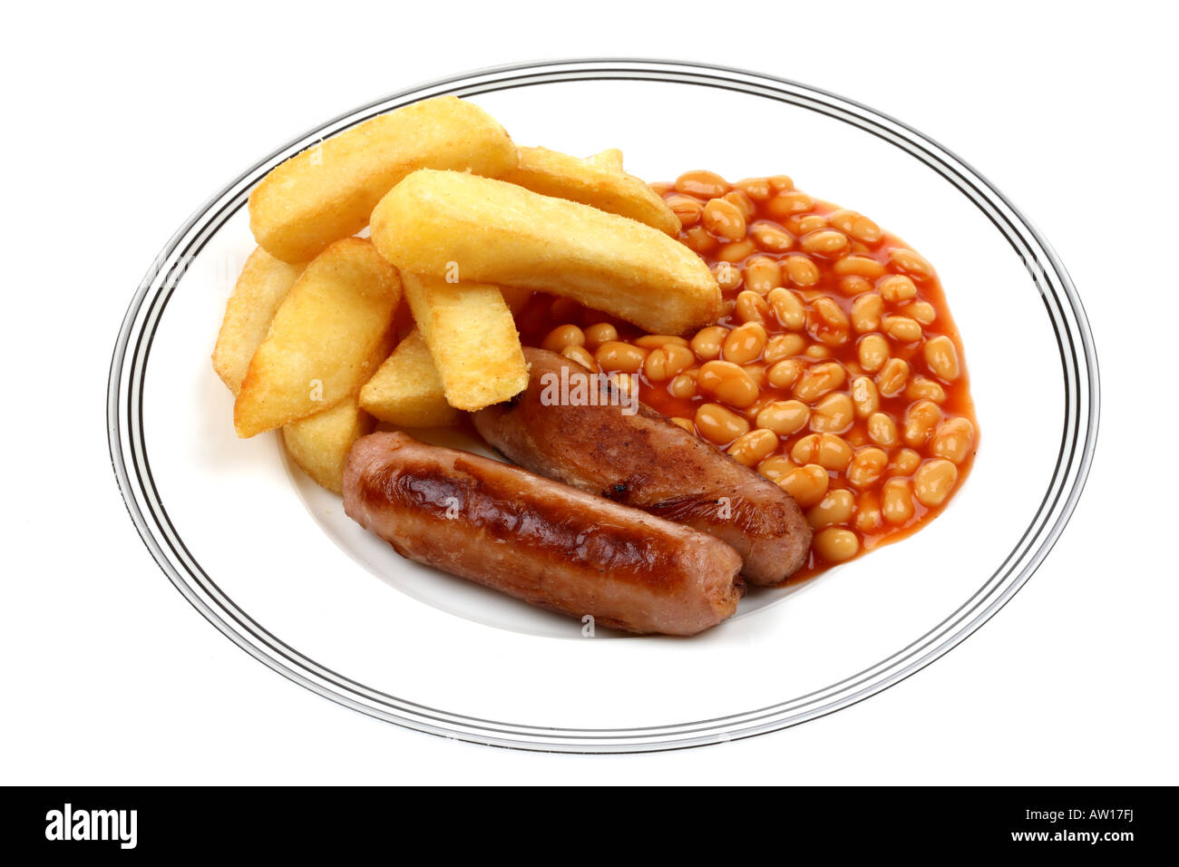 Sausage chips baked beans Cut Out Stock Images & Pictures Alamy