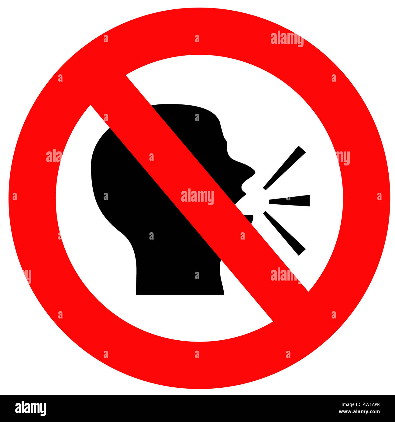 Do not speak sign Stock Photo - Alamy