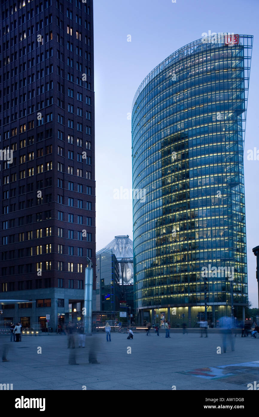 Berlin Potsdamer Platz German Railways tower Stock Photo Alamy