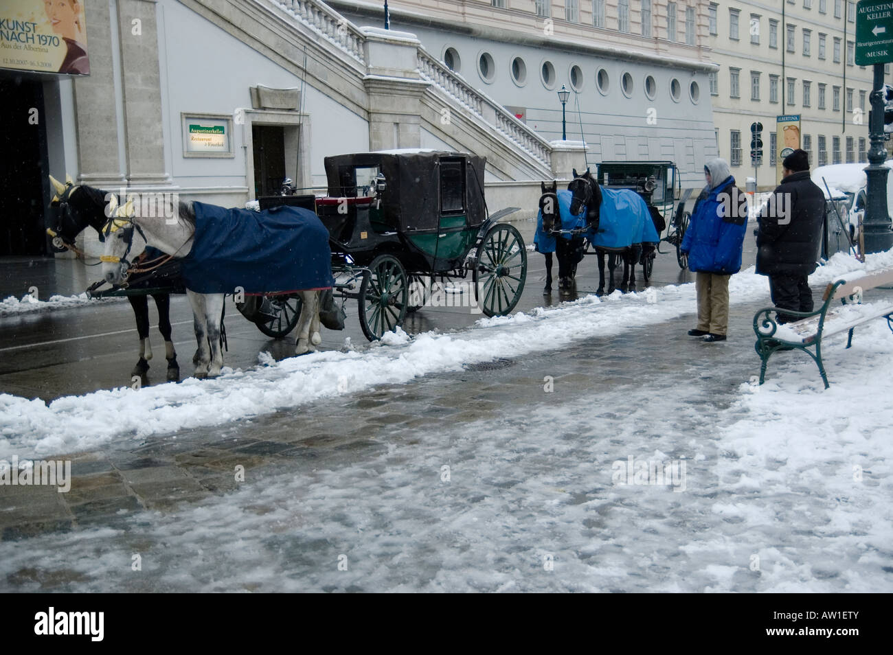 Horse carriage snow vienna hi-res stock photography and images - Alamy