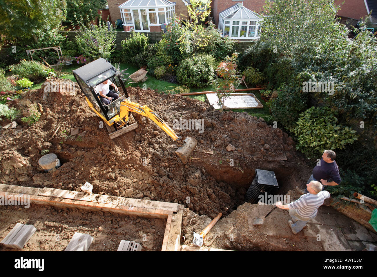 A home extension being built on the back of a house in Redditch, UK