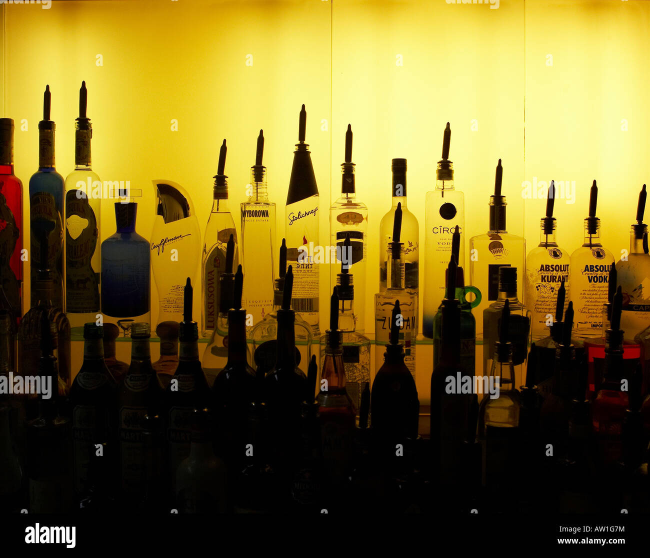 Back bar in a club Stock Photo Alamy