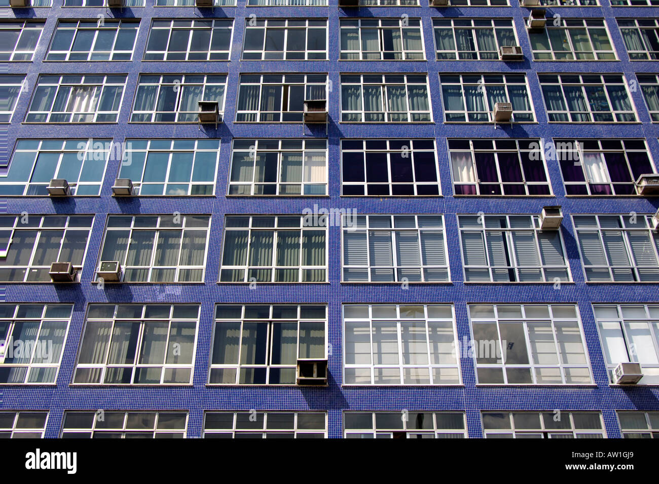 Window front with air-conditioning machines, Rio de Janeiro, Brasil Stock Photo