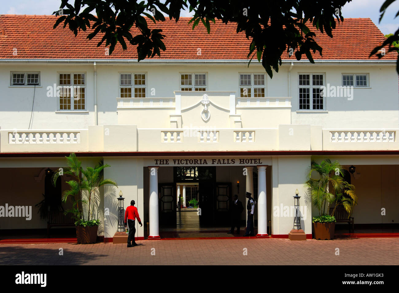 At the Victoria Falls Hotel, Victoria Falls, Zimbabwe Stock Photo