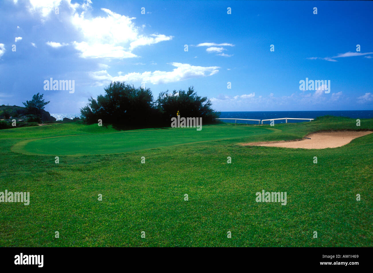 Luxury golf course Bermuda style on the coast Stock Photo Alamy