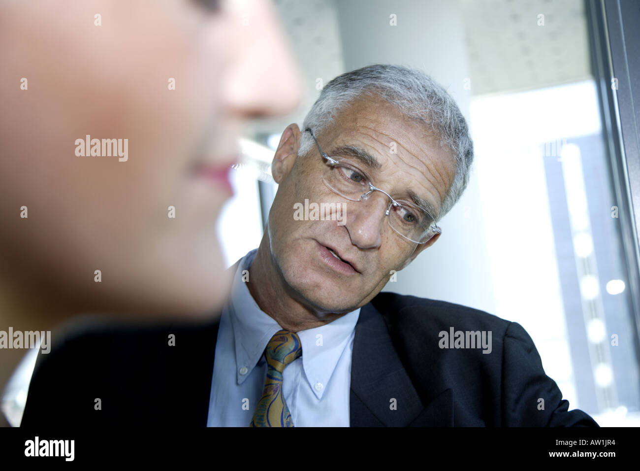 Business man controlling edits Stock Photo